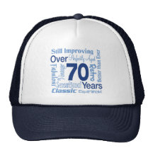 Over 70 Years 70th Birthday Mesh Hat
