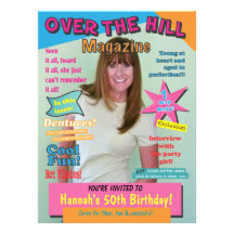 Over the Hill Birthday Party Magazine Cover Invite