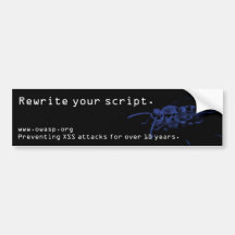 OWASP - rewrite your script bumper sticker
