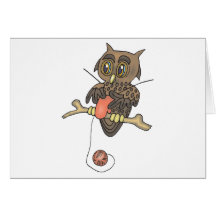 owl and yarn knifty knitter greeting cards