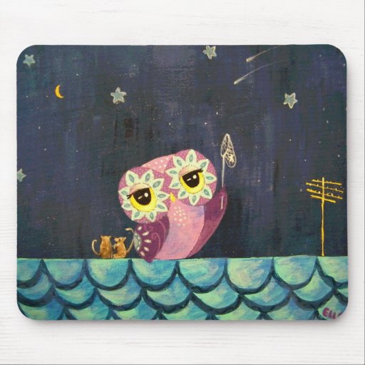 Owl Art - Catch A Falling Star Mouse Pad