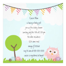 Owl Baby Shower Invitation