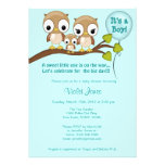 Owl Baby Shower Invitations Boy Mummy Daddy