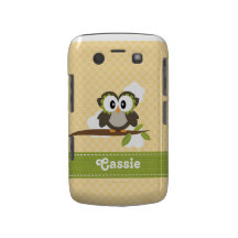 Owl BlackBerry Bold Case Mate Cover Yellow