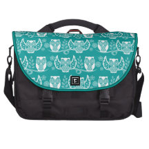 Owl Boheme White Pattern Laptop Bag