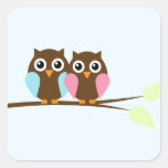 Owl couple on a branch stickers