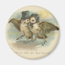 owl couple refrigerator magnet