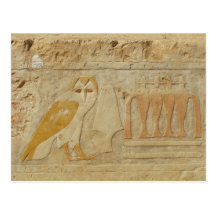 Owl Hieroglyph Detail, Hatshepsut Temple, Egypt Postcards