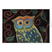 Owl in Bloom-Greeting Card