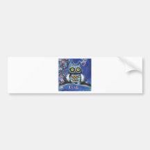 Owl love hearts bumper stickers