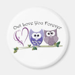 Owl Love You Forever, Cute Owls and Heart design Fridge Magnets