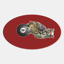 owl on an 8 ball stickers