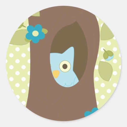 Owl Peeking Round Sticker