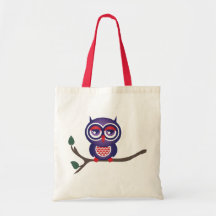 Owl perched on a branch bag