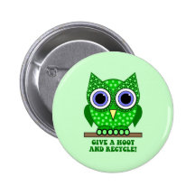 owl recycle pins