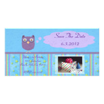 Owl Star Birthday Celebration Customised Photo Card