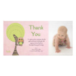 Owl Thank You New Baby Arrival Gift Photocard Custom Photo Card