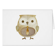 Owl with Tie Greeting Card