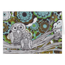 Owls 34 greeting card