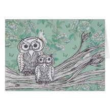 Owls 39 greeting card