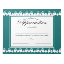Owls in a Line Certificates of Appreciation Notepad