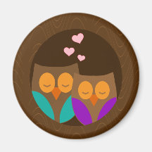 Owls in a Nest Refrigerator Magnets