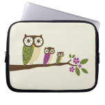 Owls in a row cover laptop sleeve