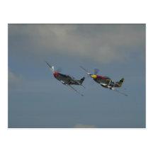 P510D Mustang, two mustangs flying in formation Post Card