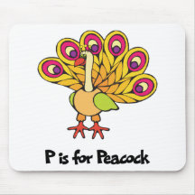 P Is For Peacock Mousepads