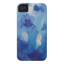 © P Wherrell Fine art painting blue irises iPhone 4 Cover