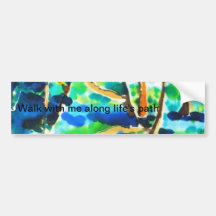 © P Wherrell Winding path woods silk painting Bumper Sticker