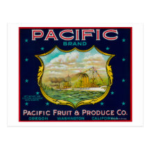 Pacific Apple Crate Label Postcard