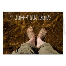 Paddling at the Beach Happy Birthday Card
