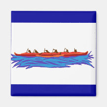 Paddling crew refrigerator magnet