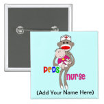 Paediatrics Nurse Sock Monkey Design Pin
