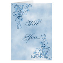 Page Boy Greeting Card: Sky Blue Elegance