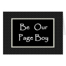 PAGE BOY Invitation  with Checked Border Greeting Card