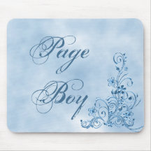 Page Boy  Mousepad: Sky Blue Elegance