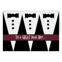 PAGE BOY Thank You - Three Tuxedos Greeting Cards