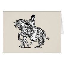 Page Leading Lady's Horse Card