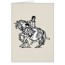 Page Leading Lady's Horse Greeting Cards