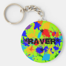 Paint Splatter Raver Keychain
