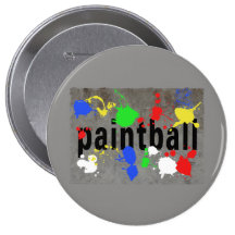 Paintball Splatter on Concrete Wall Pinback Buttons