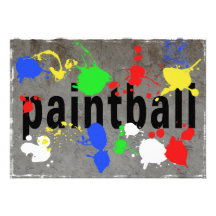 Paintball Splatter on Concrete Wall Personalized Announcement