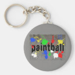 Paintball Splatter on Concrete Wall Keychains