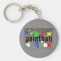 Paintball Splatter on Concrete Wall Keychains