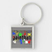 Paintball Splatter on Concrete Wall Keychains