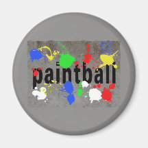 Paintball Splatter on Concrete Wall Magnets