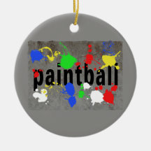 Paintball Splatter on Concrete Wall Christmas Ornaments