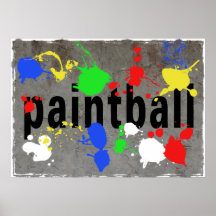 Paintball Splatter on Concrete Wall Posters